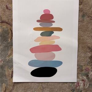 Abstract Stacked Stones Art Print - Multicolor